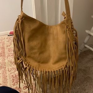 Tan Fringe Shoulder purse